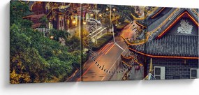 Obraz - Qintai Road, Čcheng-tu, Čína (s hodinami) (90x30 cm)