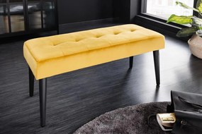 Invicta Interior -  Elegantná lavica BOUTIQUE 95 cm, horčicovo žltá, zamat