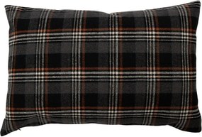 Béžovo-hnedý vankúš s motívom jeleňa a kockovaným vzorom Check Deer – 40*60*6 cm