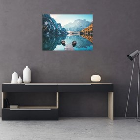 Obraz - Lode na jazere Braies (70x50 cm)