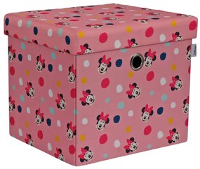 Taburet s úložným priestorom Myška Minnie - ružový