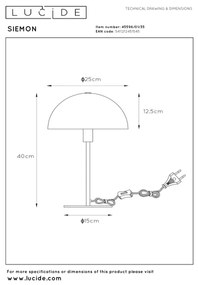 Lucide 45596/01/35 - Stolná lampa SIEMON 1xE14/25W/230V modrá