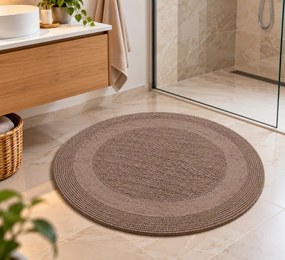 Kúpeľňový koberček Javo Cotton sépiový kruh