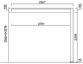 Záhradná hliníková pergola do steny 4x3 m (antracit)
