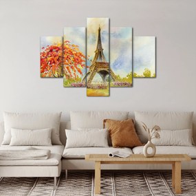 Maľovaný obraz Eiffelovej veže (150x105 cm)