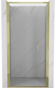 Mexen Exo, skladacie sprchové dvere 65 cm, číre sklo, zlatá, 816-065-000-50-00