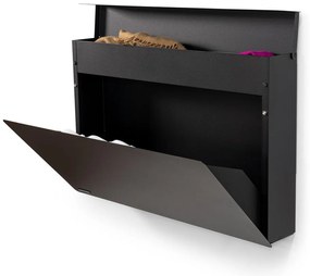 Čierna kovová výklopná/závesná skrinka na topánky 78x48x13 cm Luigi – Spinder Design