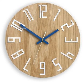 ModernClock Nástenné hodiny Slim hnedo-modré