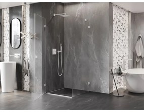 Mexen Lunar-B L, sklápací sprchový kút ľavý 70 x 70 cm, 8mm číre sklo, biely profil, 832L-070-070-20-00-L