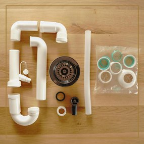 Gamma Gamma, 1-komorový manuálny sifón pre granitové drezy, grafitová, GMA-1M11BK