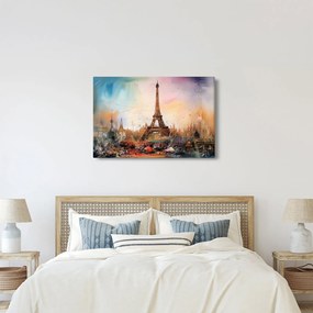 Obraz - Maľba Eiffelovej veže (90x60 cm)
