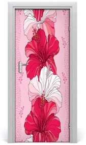 Samolepiace fototapety na dvere hibiskus 75x205 cm