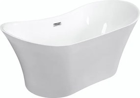 Besco Akrylátová voľne stojaca vaňa Amber 170x80 BESCO-Typ výpuste: Click-Clack s prepadom, chróm, BESCO-Rozmery: 170x80, BESCO-Farba: Biela