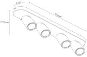 Lucide 23954/21/30 - LED Bodové svietidlo XYRUS 4xGU10/5W/230V čierna