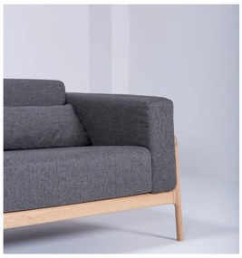 Tmavosivá pohovka s konštrukciou z dubového dreva Gazzda Fawn, 240 cm