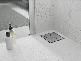 Mexen Flat-Q M12 štvorcová podlahová vpust 15 x 15 cm, brúsená oceľ - 1010415