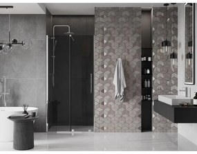 Mexen Velar, posuvné sprchové dvere do otvoru 90 cm, 8mm šedé sklo, chrómová, 871-090-000-41-01