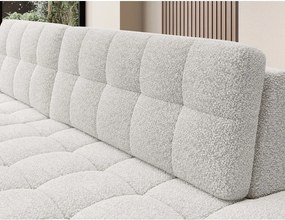 Krémovobiela rozkladacia rohová pohovka z textílie buklé (ľavý roh/s leňoškou) Blezalt – ELTAP