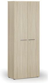 Kancelárska skriňa s dverami PRIMO WOOD, 800 x 420 x 2128 mm, dub prírodný