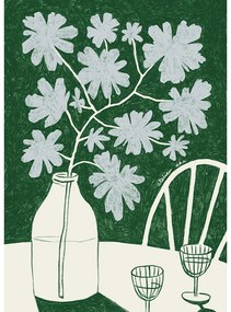 Plagát 30x40 cm Blue Flowers &amp; Red Wine – Anouk van Cleef – The Poster Club