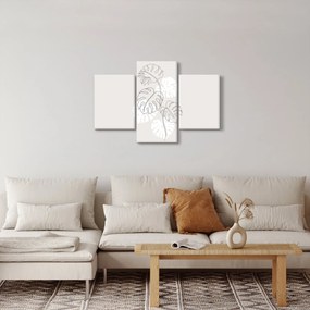 Obraz - Line art monstera N⁰3 (90x60 cm)