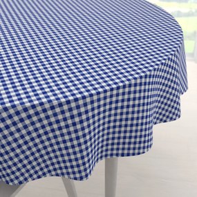 Biante Bavlnený okrúhly obrus Sandra SA-057 Modro-biele kocky Ø 100 cm