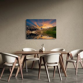 Obraz - Odraz v horskom jazere (90x60 cm)
