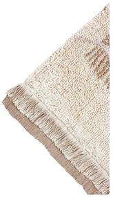 Krémový prateľný ručne tkaný bavlnený detský koberec 170x240 cm Pine Forest – Lorena Canals