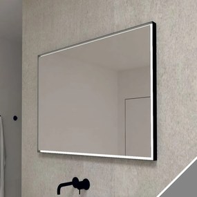 Comodo Zrkadlo v striebornom kovovom ráme s LED osvetlením po obvode Nikoletta LED 14 ALU KÚPEĽŇOVÝ NÁBYTOK-Typ: bez vypínača, KÚPEĽŇOVÝ NÁBYTOK-Rozm…