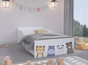 DomTextilu Kvalitná detská posteľ 180 x 90 cm s rozprávkovými zvieratkami  Biela 46934