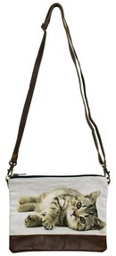 Kožená bavlnená Crossbody s mačiatkom - 23 * 2 * 18 cm
