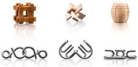 Popular Hlavolam kov-drevo, súprava 6 ks