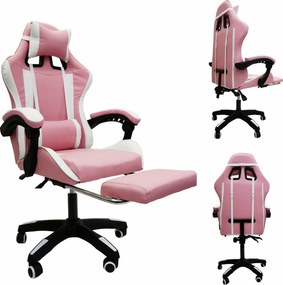 Herní židle s podnožkou KG104 růžová