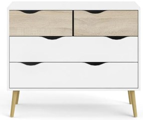 Biela komoda Tvilum Oslo, 99 x 82 cm