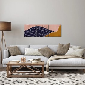 Obraz - Slnko nad horami (s hodinami) (90x30 cm)