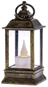Lampáš s LED sviečkou Cremona medená, 6 x 13 cm
