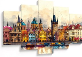 Obraz - Jeseň v maľovanom meste (150x105 cm)
