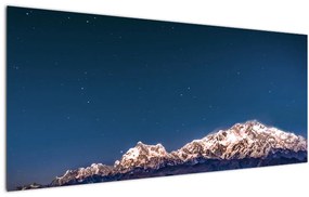 Obraz hôr a nočnej oblohy (120x50 cm)