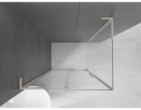 Mexen Velar L, sprchový kút s posuvnými dverami 110 x 100 cm, 8mm číre sklo, brúsená oceľ, 871-110-100-03-97