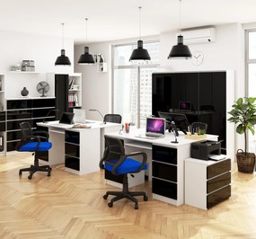 PC stolík Behati (biela + lesk čierny). Akcia -20%. Vlastná spoľahlivá doprava až k Vám domov. 1128530