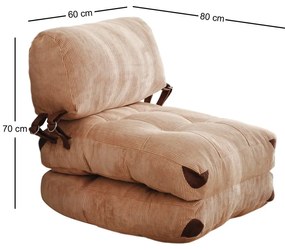 Skladacie kreslo Kadife Camel