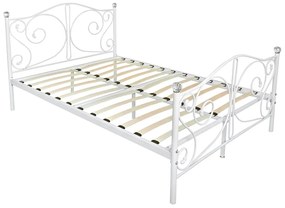 Kovová posteľ s kryštálmi Drystan (biela) (160x200). Vlastná spoľahlivá doprava až k Vám domov. 1060509