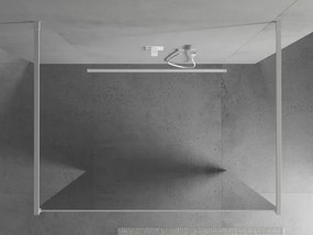 Mexen Kioto, priechodná sprchová zástena 120 x 200 cm, lustro 8 mm, 2x biela stabilizačná rozpera, 800-120-002-20-50