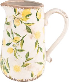 Béžový keramický džbán s citrónmi Lemonio M - 16*11*18 cm