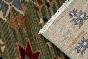 Koberec KESHAN, strapce 6902/53533 zelený / terakota