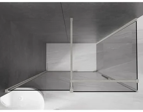 Mexen Velar, sprchový kút s posuvnými dverami 150 x 75 cm, 8mm šedé sklo, brúsená oceľ, 871-150-075-41-97