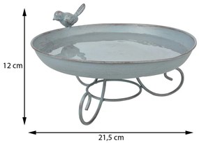 Napájadlo pre vtáky Ali, 12x21,5 cm, kov, sivá