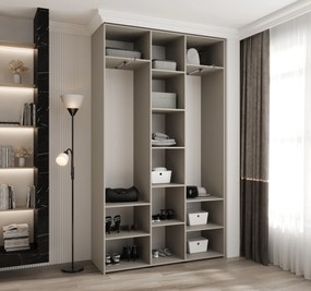 Šatníková skriňa 140 cm Carmela 40-4 (kašmír + zlatá). Akcia -20%. Vlastná spoľahlivá doprava až k Vám domov. 1126652