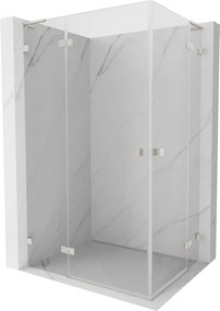 Mexen Lunar, L Duo výklopný sprchový kút 115 x 110 cm, 8mm číre sklo, oceľový profil, 834L-115L-110P-97-00