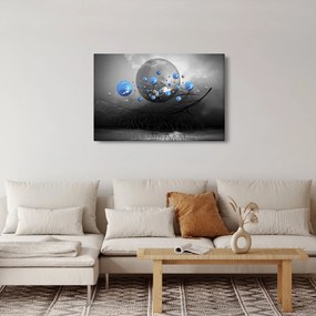 Obraz modrých abstraktných gulí (90x60 cm)